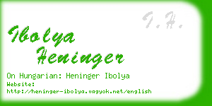 ibolya heninger business card